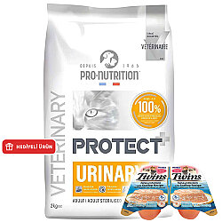 Pro Nutrition Protect Veterinary Urinary İdrar Yolu Sağlığı Destekleyici Kedi Maması 2 Kg + Inaba Twins Ödül 2 x 35 Gr - Pro Nutrition