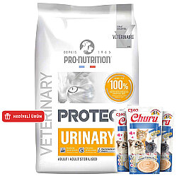 Pro Nutrition Protect Veterinary Urinary İdrar Yolu Sağlığı Destekleyici Kedi Maması 8 Kg + 3 Adet Inaba Krema Ödül 4 x 14 Gr - Pro Nutrition