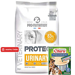 Pro Nutrition Protect Veterinary Urinary İdrar Yolu Sağlığı Destekleyici Köpek Maması 2 Kg + Inaba Churu Krema Ödül 8 x 20 Gr - Pro Nutrition