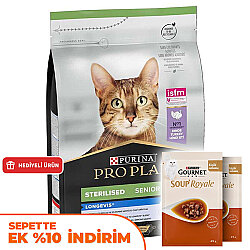 Pro Plan 7+ Kısırlaştırılmış Hindili Kedi Maması 3 Kg + 2 Adet Gourmet Çorba - Pro Plan