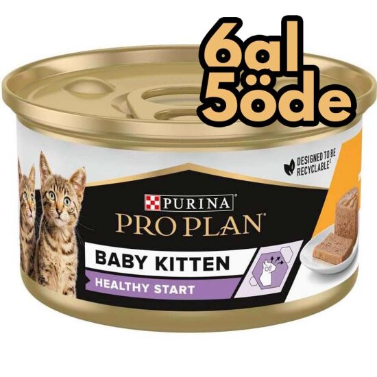 Pro Plan Baby Kitten Tavuk Etli Yavru Kedi Konservesi 85 Gr - 6 Al 5 Öde - 1