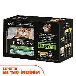 Pro Plan BOX Kısırlaştırılmış Somon Balıklı Kedi Maması 1,5 Kg + 3 Adet Pro Plan Konserve 85 Gr - Pro Plan