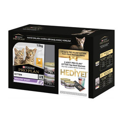 Pro Plan - Pro Plan BOX Kitten Tavuk Etli Yavru Kedi Maması 1,5 Kg + 2 Adet Pro Plan Yaş Mama