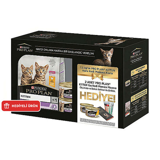 Pro Plan BOX Kitten Tavuk Etli Yavru Kedi Maması 1,5 Kg + 2 Adet Pro Plan Konserve 85 Gr - 1