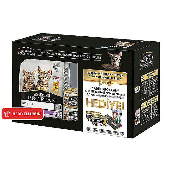 Pro Plan BOX Kitten Tavuk Etli Yavru Kedi Maması 1,5 Kg + 2 Adet Pro Plan Konserve 85 Gr - 1