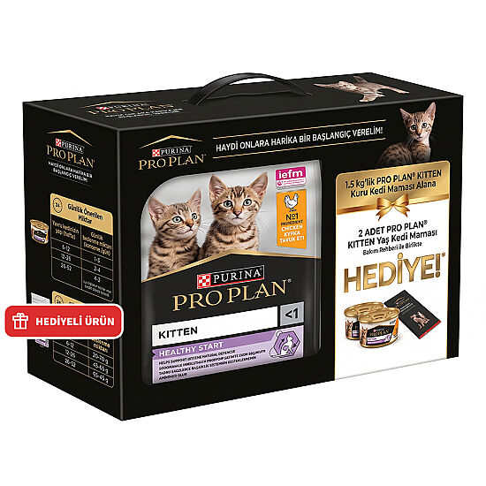 Pro Plan BOX Kitten Tavuk Etli Yavru Kedi Maması 1,5 Kg + 2 Adet Pro Plan Konserve 85 Gr - 1
