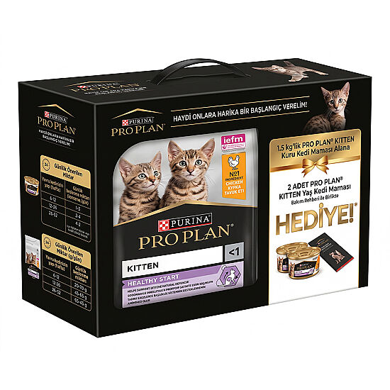 Pro Plan BOX Kitten Tavuk Etli Yavru Kedi Maması 1,5 Kg + 2 Adet Pro Plan Konserve 85 Gr - 2