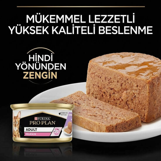 Pro Plan Delicate Hassas Hindi Etli Kedi Konservesi 85 Gr - 6 Adet - 5