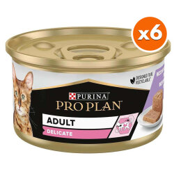 Pro Plan Delicate Hassas Hindi Etli Kedi Konservesi 85 Gr - 6 Adet - Pro Plan