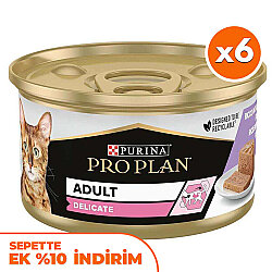 Pro Plan Delicate Hassas Hindi Etli Kedi Konservesi 85 Gr - 6 Adet - Pro Plan