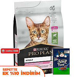 Pro Plan Delicate Kuzu Etli Hassas Sindirim Kedi Maması 1,5 Kg + Felix Soup Time Çorba - Pro Plan