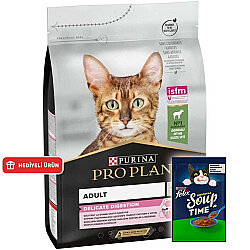 Pro Plan Delicate Kuzu Etli Hassas Sindirim Kedi Maması 1,5 Kg + Felix Soup Time Çorba - Pro Plan