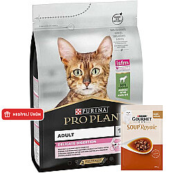 Pro Plan Delicate Kuzu Etli Hassas Sindirim Kedi Maması 3 Kg + 6 Adet Gourmet Çorba - Pro Plan