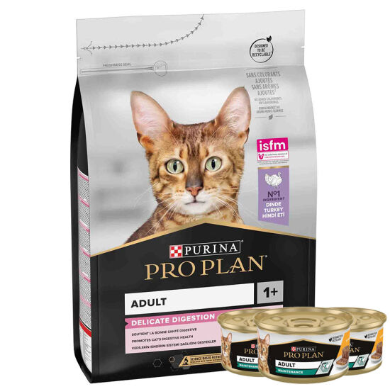Pro Plan Delicate Kuzu Etli Hassas Sindirim Kedi Maması 3 Kg + 3 Adet Pro Plan 85 Gr Yaş Mama - 1