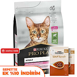 Pro Plan Delicate Kuzu Etli Hassas Sindirim Kedi Maması 3 Kg + 2 Adet Gourmet Çorba - Pro Plan