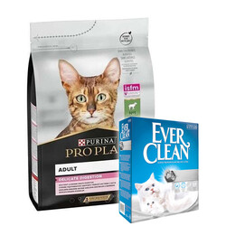 Pro Plan - Pro Plan Delicate Kuzu Hassas Sindirim Kedi Maması 10 Kg + Everclean 10 Lt Kedi Kumu
