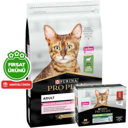 Pro Plan Delicate Kuzu Etli Hassas Sindirim Kedi Maması 10 Kg + Pro Plan Yaş Mama 85 Gr x 10 Adet - Pro Plan