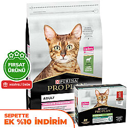 Pro Plan Delicate Kuzu Etli Hassas Sindirim Kedi Maması 10 Kg + Pro Plan Yaş Mama 85 Gr x 10 Adet - Pro Plan