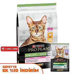 Pro Plan Delicate Tavuk Etli Hassas Sindirim Kısırlaştırılmış Kedi Maması 10 Kg + 10 Adet Pro Plan Pouch Hindi 85 Gr - Pro Plan