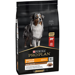 Pro Plan - Pro Plan Duo Delice Parça Sığır Etli Köpek Maması 10 Kg + 4 Adet Temizlik Mendili