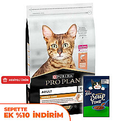 Pro Plan Derma Care Hassas Deri Somonlu Kedi Maması 1,5 Kg + Felix Soup Time Çorba - Pro Plan