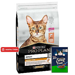 Pro Plan Derma Care Hassas Deri Somonlu Kedi Maması 1,5 Kg + Felix Soup Time Çorba - Pro Plan