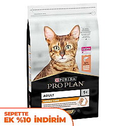 Pro Plan Derma Care Hassas Deri Somonlu Kedi Maması 10 Kg + Pro Plan Yaş Mama 85 Gr x 10 Adet - Pro Plan