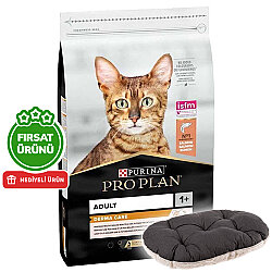Pro Plan Derma Care Hassas Deri Somonlu Kedi Maması 10 Kg + Ferplast Relax Kedi Yatağı - Pro Plan