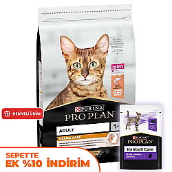 Pro Plan Derma Care Hassas Deri Somonlu Kedi Maması 10 Kg + 14 Adet Pro Plan Hairball Pouch - Pro Plan