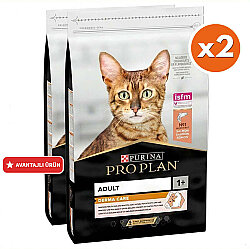 Pro Plan Derma Care Hassas Deri Somonlu Kedi Maması 10 Kg x 2 Adet + 35 Adet Pro Plan Hairball Pouch - 2
