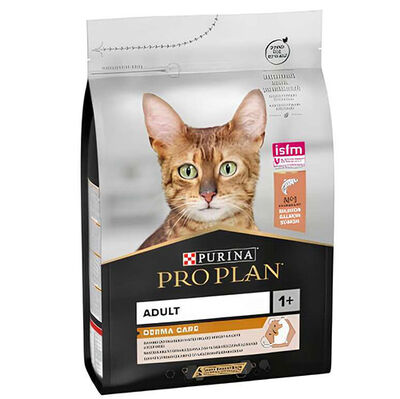 Pro Plan Derma Care Hassas Deri Somonlu Yetişkin Kedi Maması 3 Kg + 3 Adet Pro Plan 85 Gr Yaş Mama