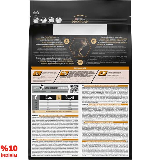 Pro Plan Derma Care Hassas Deri Somonlu Kedi Maması 3 Kg + 3 Adet Pro Plan 85 Gr Yaş Mama - 3