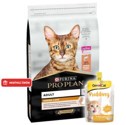 Pro Plan Derma Care Hassas Deri Somonlu Kedi Maması 3 Kg + Gimcat Kedi Pudingi 150 Gr - Pro Plan