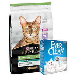 Pro Plan - Pro Plan Kısırlaştırılmış Hindi Etli Kedi Maması 14 Kg + Everclean 10 Lt Kedi Kumu