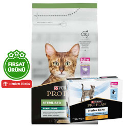 Pro Plan Kısırlaştırılmış Hindi Etli Kedi Maması 14 Kg + Hydra Care Yaş Mama 75 Gr x 10 Adet - Pro Plan