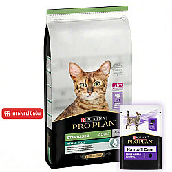 Pro Plan Kısırlaştırılmış Hindi Etli Kedi Maması 14 Kg + 14 Adet Pro Plan Hairball Pouch - Pro Plan