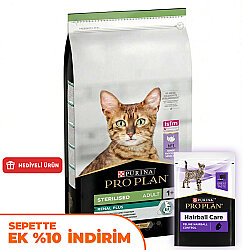 Pro Plan Kısırlaştırılmış Hindi Etli Kedi Maması 14 Kg + 14 Adet Pro Plan Hairball Pouch - Pro Plan