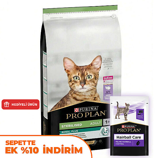 Pro Plan Kısırlaştırılmış Hindi Etli Kedi Maması 14 Kg + 14 Adet Pro Plan Hairball Pouch - 1