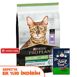 Pro Plan Kısırlaştırılmış Hindi Etli Kedi Maması 1,5 Kg + Felix Soup Time Çorba - Pro Plan