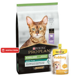 Pro Plan Kısırlaştırılmış Hindi Etli Kedi Maması 1,5 Kg + Gimcat Kedi Pudingi 150 Gr - Pro Plan