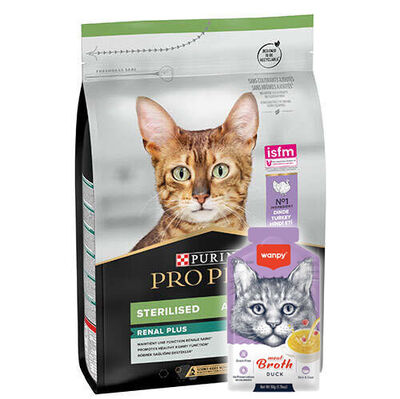 Pro Plan Kısırlaştırılmış Hindi Etli Kedi Maması 1,5 Kg + Wanpy 50 Gr Kedi Çorbası