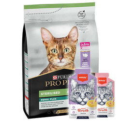 Pro Plan - Pro Plan Kısırlaştırılmış Hindi Etli Kedi Maması 3 Kg + 2 Adet Wanpy 50 Gr Kedi Çorbası