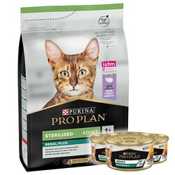 Pro Plan - Pro Plan Kısırlaştırılmış Hindi Etli Kedi Maması 3 Kg + 3 Adet Pro Plan 85 Gr Yaş Mama