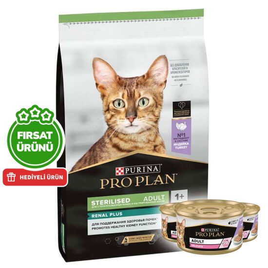 Pro Plan Kısırlaştırılmış Hindi Etli Kedi Maması 3 Kg + 3 Adet Pro Plan Konserve 85 Gr