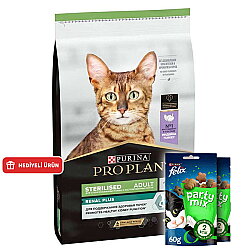Pro Plan Kısırlaştırılmış Hindi Etli Kedi Maması 3 Kg + 2 Adet Felix Party Mix Ödül - Pro Plan