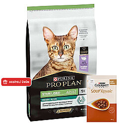 Pro Plan Kısırlaştırılmış Hindi Etli Kedi Maması 3 Kg + 6 Adet Gourmet Çorba - Pro Plan