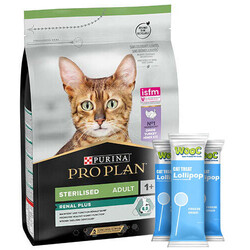 Pro Plan - Pro Plan Kısırlaştırılmış Hindi Etli Kedi Maması 3 Kg + 3 Adet Wooc Kedi Ödülü Lolipop