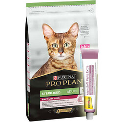 Pro Plan - Pro Plan Kısırlaştırılmış Morina ve Alabalık Kedi Maması 10 Kg + Gimcat Malt Soft Paste 100 Gr