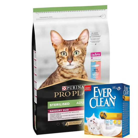 Pro Plan Kısırlaştırılmış Morina ve Alabalık Kedi Maması 10 Kg + Everclean 10 Lt Kedi Kumu - 1