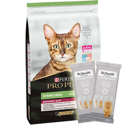 Pro Plan - Pro Plan Kısırlaştırılmış Morina ve Alabalık Kedi Maması 10 Kg + 3 Adet Dr Sacchi 4 lü Creamy Ödül